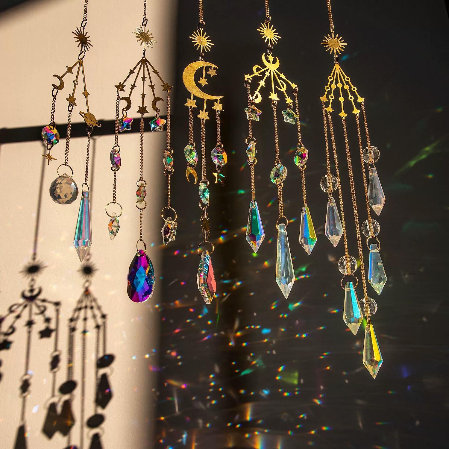 carillons éoliens en cristal attrape-soleil - attrape-soleil intérieur fenêtre larme cristal perles prisme attrape-soleil jardin extérieur décorations pour la maison décor suspendu pour plafond attrape-lumière de cuisine de 2025 ? $10.49 –P5