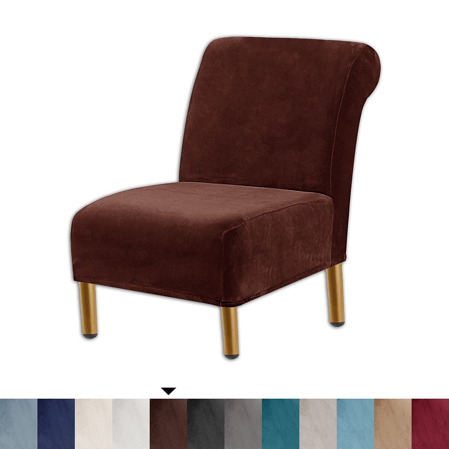 Housse de chaise d'appoint sans accoudoirs en velours pour salon, housse de protection de chaise avec fond élastique, lavable en machine de 2025 ? $25.99 –P4