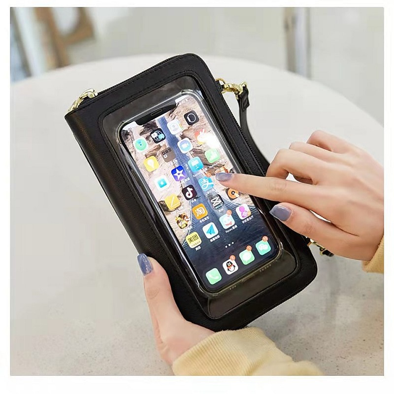 rfid damska torba na telefon z ekranem dotykowym wielofunkcyjna torebka etui na karty kieszeń na telefon mała torebka damska 2025 - $29.99 –P2