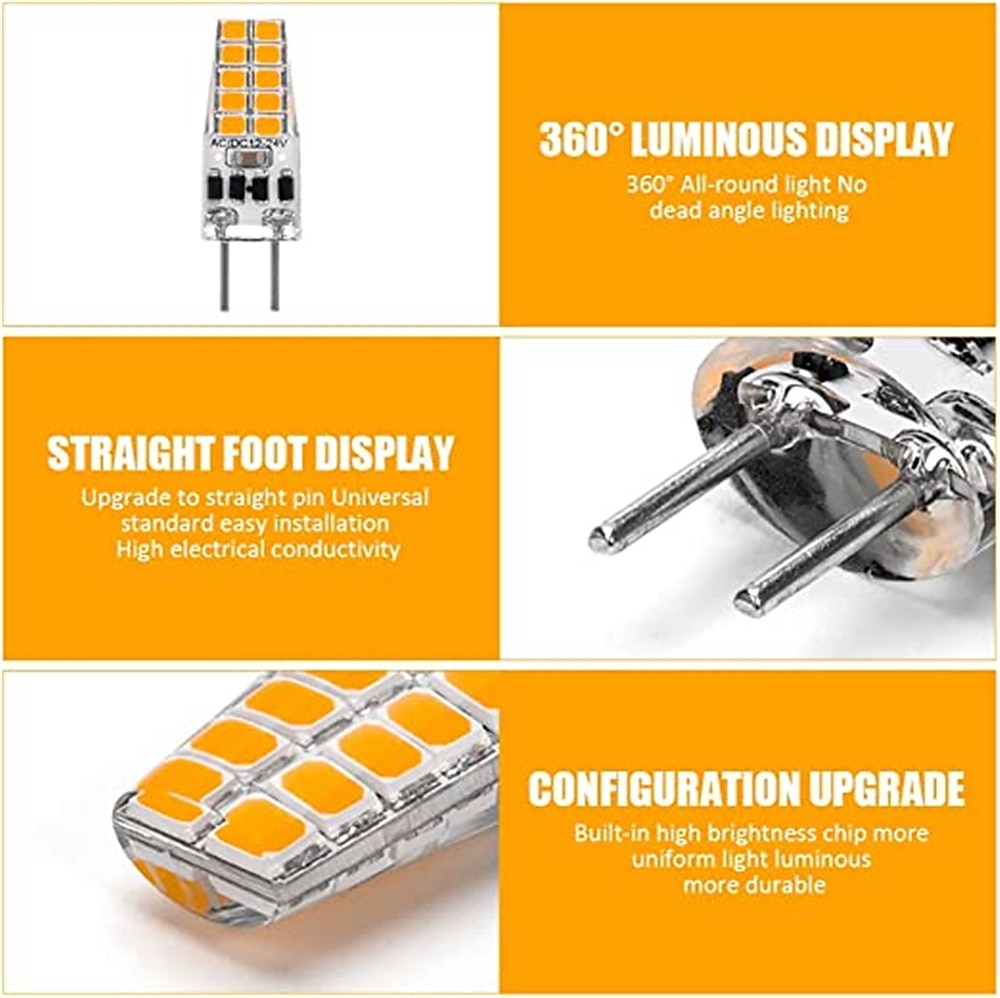 6pcs GY6.35 LED Bulbs Dimmable AC/DC 12-24V SMD2835 20LED Halogen Incandescent Replacement Bulb Led Bombillas Lamp 2026 - $32.99 –P4