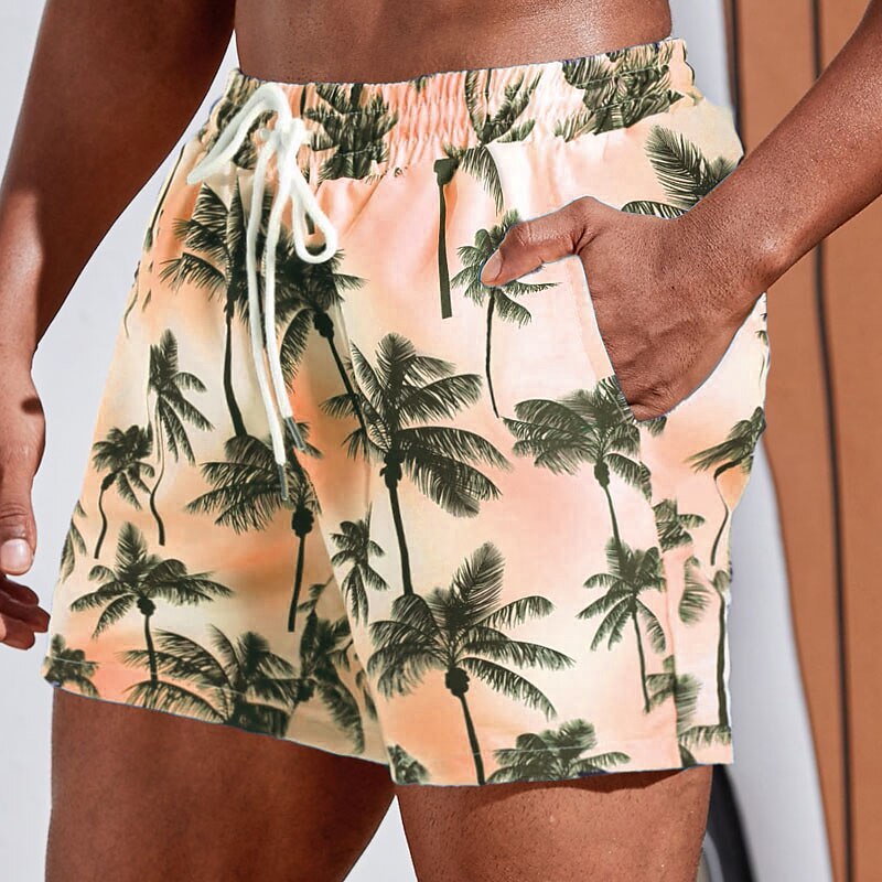 Men's Graphic Coconut Tree Swim Trunks Swim Shorts Board Shorts Mid Waist Streetwear Hawaiian Boho Casual Daily Holiday Drawstring with Mesh lining Elastic Waist Designer Clothing Apparel 2025 - $17.99 –P5