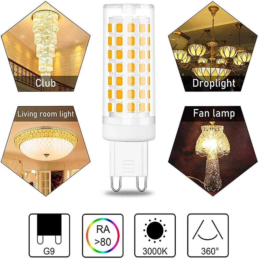 6 stks led lamp g9 88led lamp ac 220 v gloeilamp smd2835 led spotlight kroonluchter verlichting halogeenlamp e14 2025 - $31.99 –P1