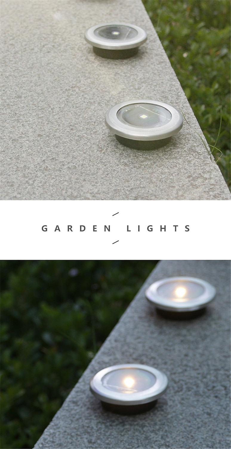 2026年 4/8 個ディスクライト屋外 led ガーデンソーラー地下ライトデッキライトスポットライト埋め込みソーラー led ランプ庭の装飾  コレクション – $20.99 –P6