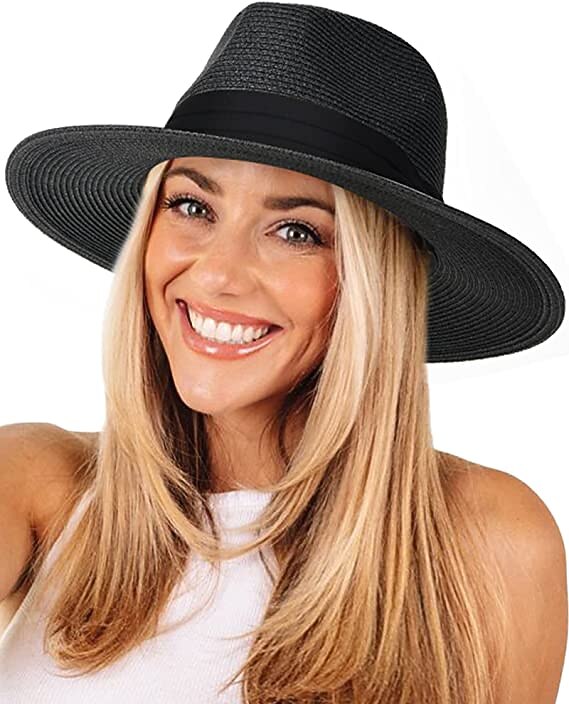1 pcs Womens Mens Wide Brim Straw Panama Hat Fedora Summer Beach Sun Hat  Straw Hat for Women 2026 - $18.49 –P2