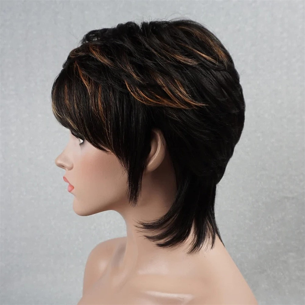 parrucca pixie cut per donne nere capelli umani vergini al 100% nessuno parrucche a strati frontali in pizzo con frangia capelli umani veri brasiliani parrucche pixie corte per donne nere uso del 2025 a $23.99 –P10