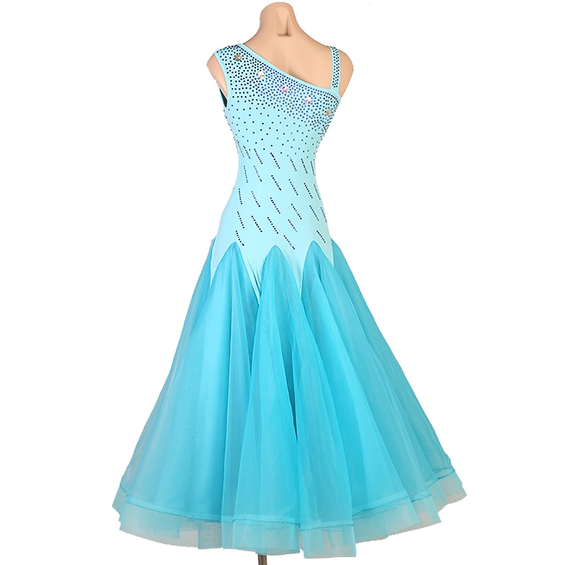 Társastánc Ruha Kombinált Kristályok / Strasszok Női Teljesítmény Edzés Ujjatlan Magas Chinlon Organza 2025 - $173.99 –P5