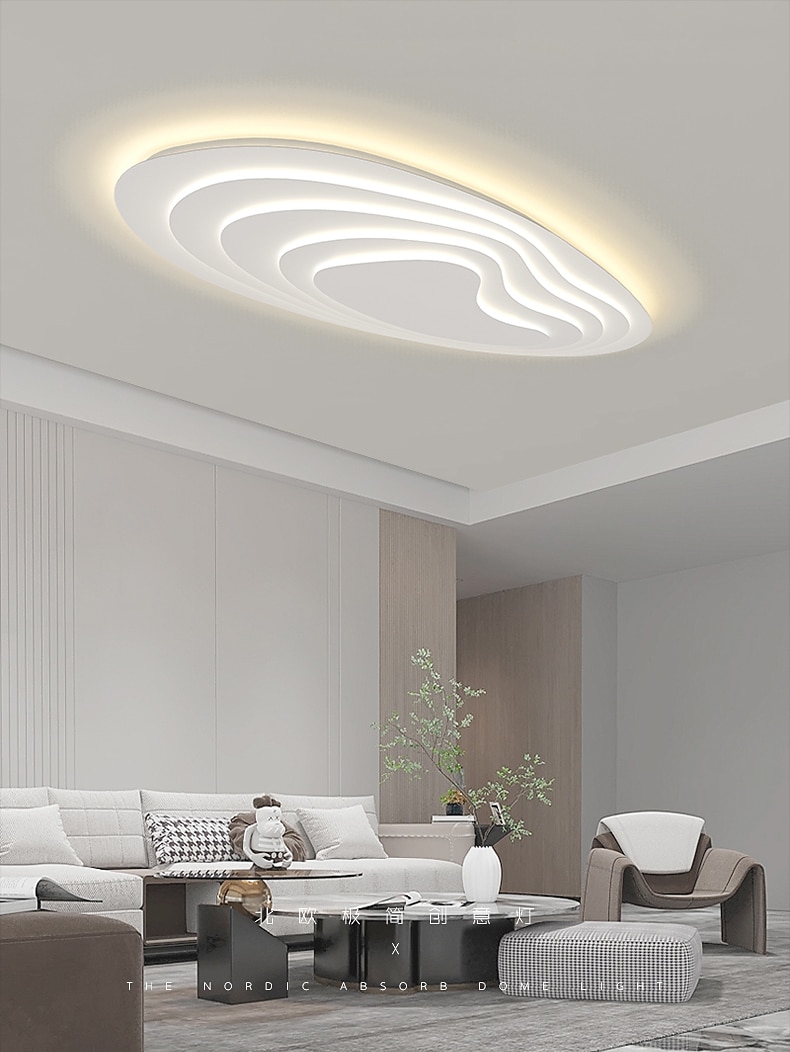 moderne taklampe som kan dimmes med fjernkontroll 56 cm innfelt taklampe akryl lampeskjerm lysekrone soverom stue 2025 - $230.29 –P12