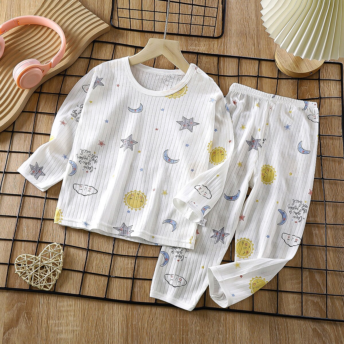 Copii Băieți 2 Piese Set pijama Manșon Lung Mânecă lungă-Z02-câine de lapte Mânecă lungă-Z04-Ursul de ceai cu lapte Maneca lunga-Z06-Nava spatiala Animal Desene Animate Vară Primăvară Zilnic Casă 2025 - $16.49 –P5