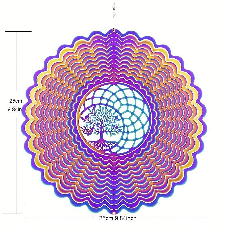 1pc 3d hangende wind spinner buiten decor voor 3d tuin windgong metalen yard spinners 3d roestvrij stalen spinner geschenken levensboom 3d spinner met 360° roterende haak 2025 - $35.99 –P2
