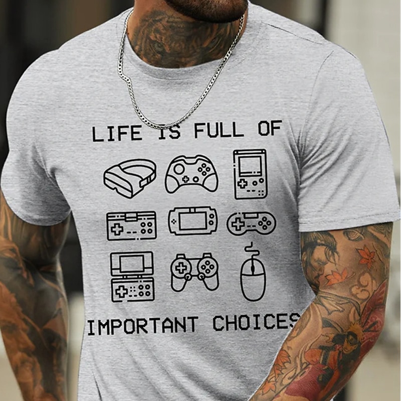 Per uomo Cartoni animati Stampe Grafiche Hobby Maglietta Maglietta grafica Cotone Maniche Corte Grafico Camicia Vinaccia Nero Bianco Maglietta comoda Vacanza Streetwear Abbigliamento di stilista del 2025 a $15.99 –P2