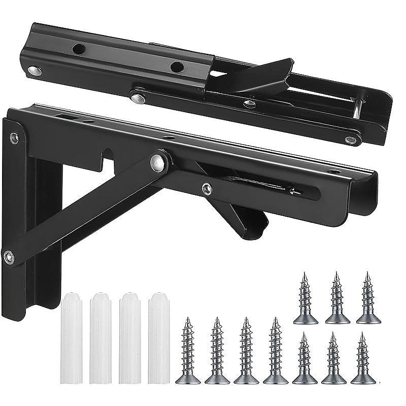 2pcs Heavy Duty Folding Shelf Brackets - 8", 10" & 12" - Wall Mounted for Bench Table with Screws 2025 - $17.99 –P4