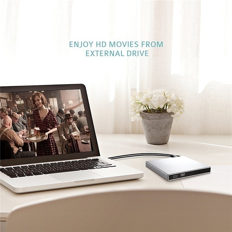 External CD DVD Drive USB 2.0 Slim Protable External CD-RW Drive DVD-RW Burner Writer Player For Laptop Notebook PC Desktop Computer 2025 - $33.99 –P6