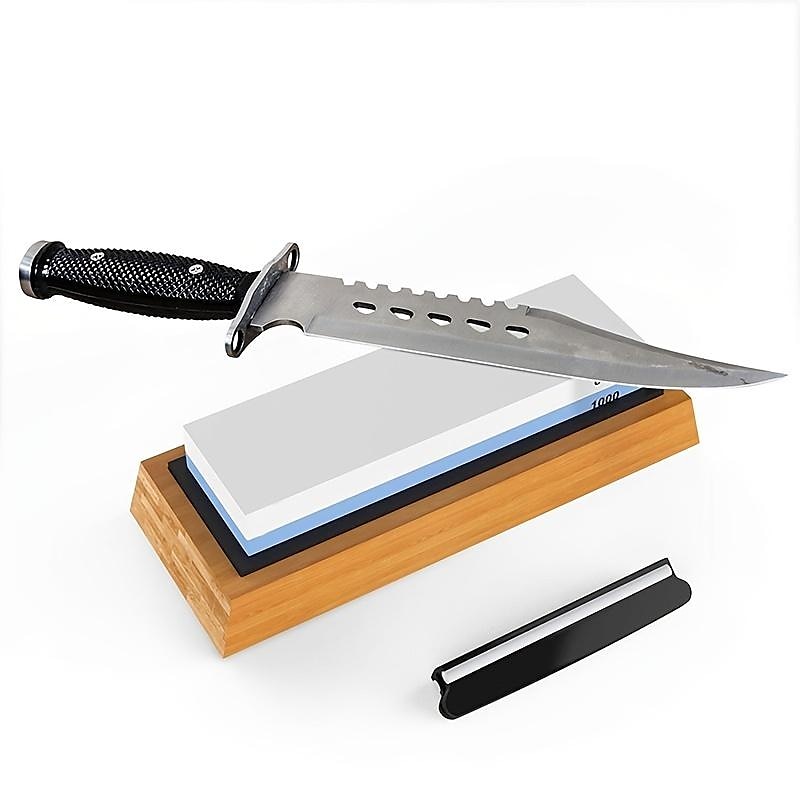 1pc Premium Whetstone, Knife Sharpening Stone, 2 Side Grit 1000/6000 Waterstone, Whetstone Knife Sharpener, Non-Slip Bamboo Base &amp; Angle Guide 2025 - $35.99 –P9