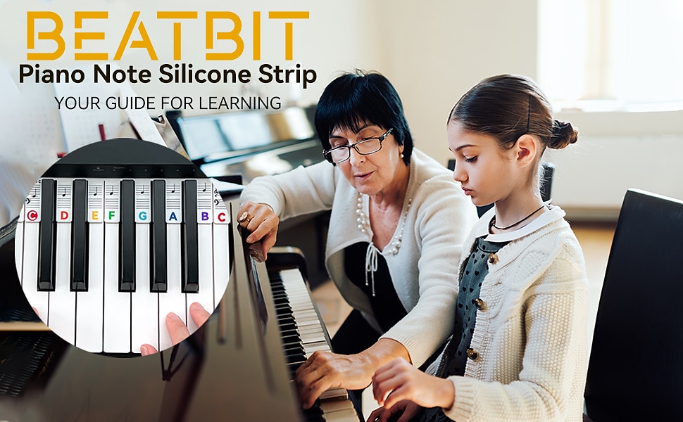 Piano Notes Guide For Beginner Removable Piano Keyboard Note Labels For Learning 88-Key Full Size Made Of Silicone No Need Stickers Reusable For Kids Student 2025 - $10.99 –P1