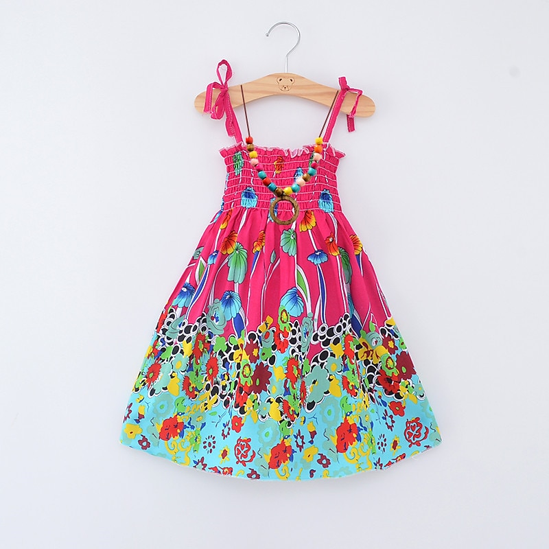 Copii Fete Rochie Floral Animal Desene Animate Fără manșon Casual Activ Zilnic Bumbac Lungime Genunchi Rochie florala Rochie de vară Vară Primăvară 4 ani + 8601 Rainbow Bar 8602 portocaliu 8602 mov 2025 - $14.49 -P4