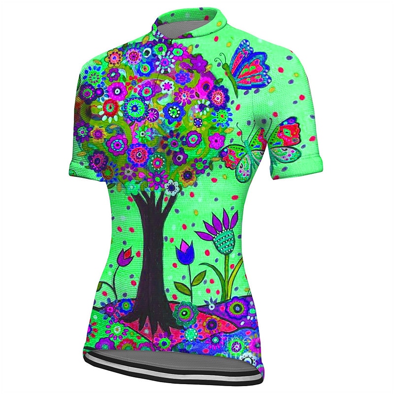 Pentru femei Jersey de ciclism Grafic Plante Manșon scurt Bicicletă Jerseu Topuri cu 3 buzunare spate Ciclism montan Ciclism stradal Uscare rapidă Dungi reflectorizante Înapoi de buzunar Confortabil 2026 - $30.99 –P12