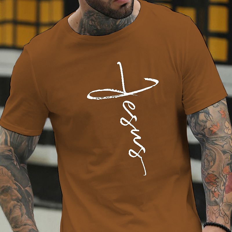 Homens Letra impressão de carta Camiseta Estilo casual Algodão Manga Curta Gráfico Camisa Vinho Preto Branco Camiseta confortável Férias Casual Roupas de estilistas de 2025 por $15.99 –P10