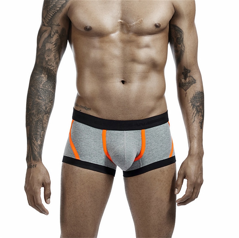 Men's 1 PC Boxers Underwear Briefs Brief Underwear Print Spandex Polester / Cotton Blend Washable Comfortable Graphic Prints Low Rise Black White 2025 - $10.49 –P7