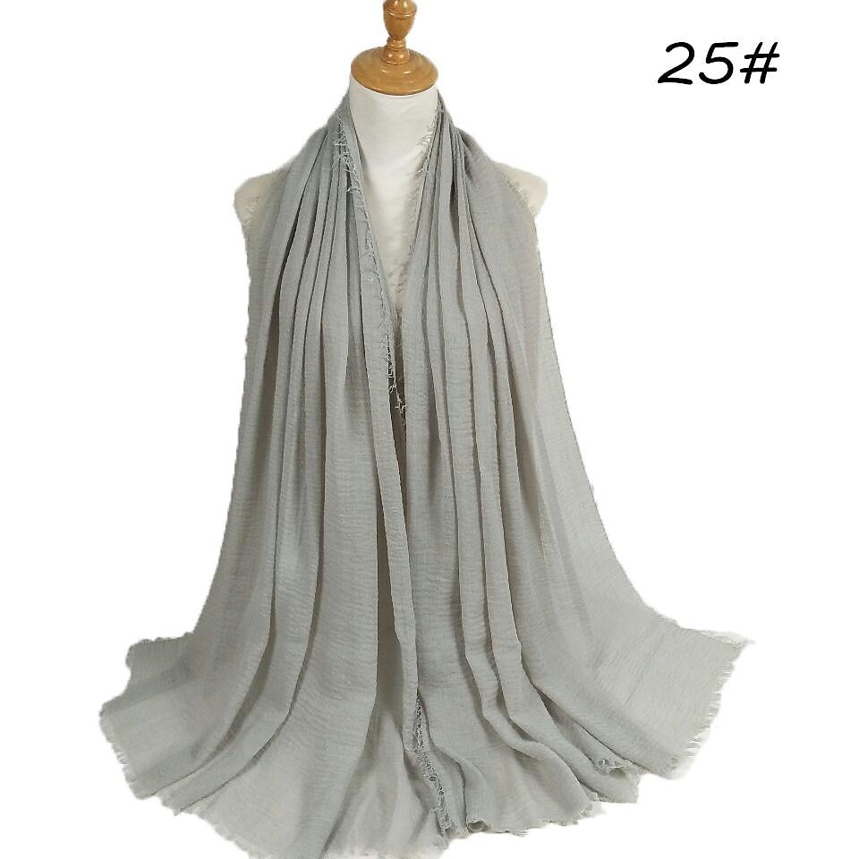 muszlim hidzsáb fejfedő egyszínű buborékos sifon sál nőknek divatos puha hidzsáb hosszú sál betakaró sálak 175*70cm 2025 - $13.99 –P2