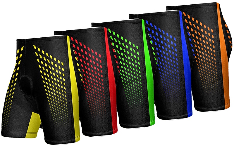 Herre Sykkelshorts Sykkel Fôrede shorts Bunner Fjellsykling Veisykling sport Grafisk Geometrisk 3D Pute Sykling Pustende Hurtigtørkende Gul Rød Polyester Spandex Klær Sykkelklær 2025 - $24.99 -P1