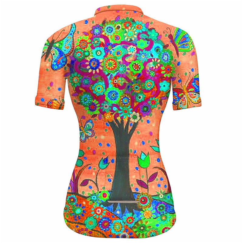 Pentru femei Jersey de ciclism Grafic Plante Manșon scurt Bicicletă Jerseu Topuri cu 3 buzunare spate Ciclism montan Ciclism stradal Uscare rapidă Dungi reflectorizante Înapoi de buzunar Confortabil 2026 - $30.99 –P15