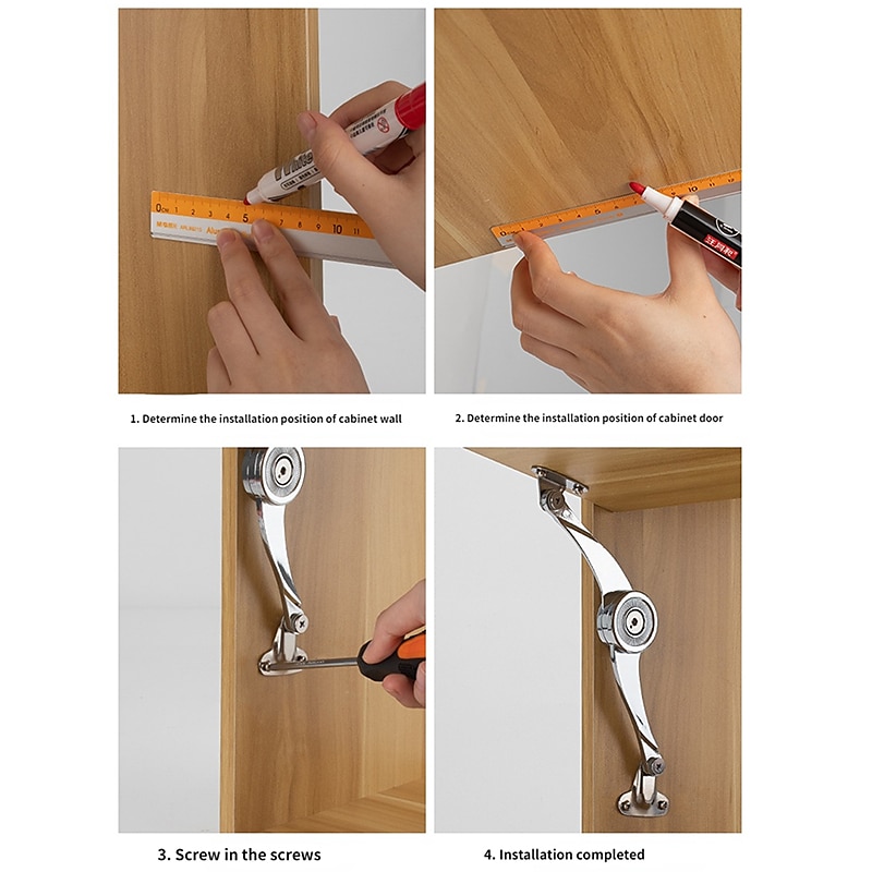 2Pcs Hydraulic Randomly Stop Hinges Kitchen Cabinet Door Adjustable Polish Hinge Furniture Lift Up Flap Stay Support Hardware 2026 - $23.99 –P4