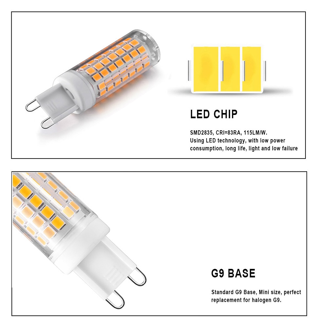 6 stks led lamp g9 88led lamp ac 220 v gloeilamp smd2835 led spotlight kroonluchter verlichting halogeenlamp e14 2025 - $31.99 –P3