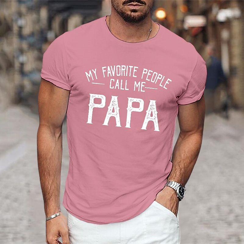 Men's Graphic Prints Daddy Letter Print Family T Shirt Graphic Tee Cotton Short Sleeves Graphic Shirt Black White Navy Blue Comfortable Tee Vacation Street Fashion Designer Clothing 2025 - $15.99 –P2