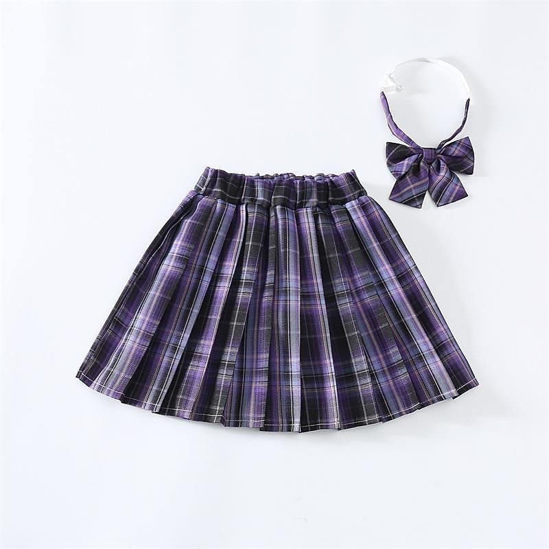 kinder meisjesrok rood geruit effen geplooid lente zomer basisschool 3-12 jaar 2025 - $14.99 –P8