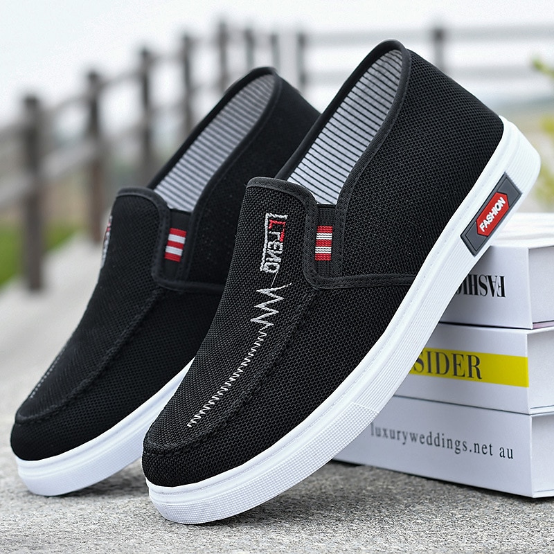 Men's Casual Blue Canvas Slip-On Sneakers with White Rubber Sole for Comfortable Everyday Wear 2025 - $26.99 –P2