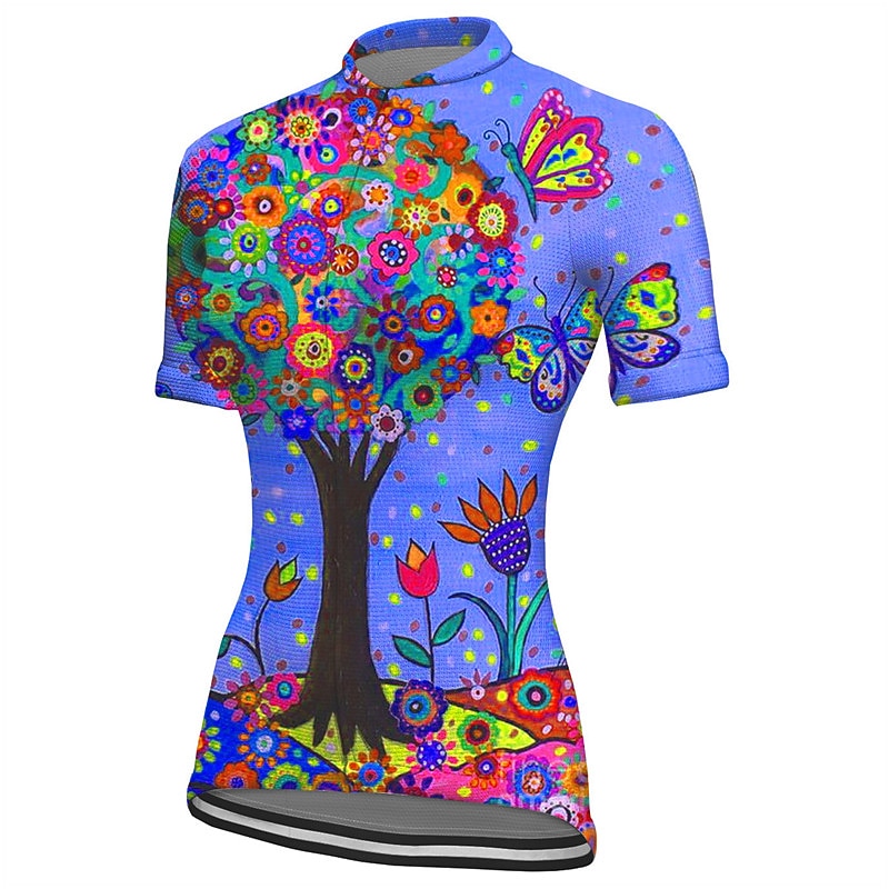 Pentru femei Jersey de ciclism Grafic Plante Manșon scurt Bicicletă Jerseu Topuri cu 3 buzunare spate Ciclism montan Ciclism stradal Uscare rapidă Dungi reflectorizante Înapoi de buzunar Confortabil 2026 - $30.99 –P8