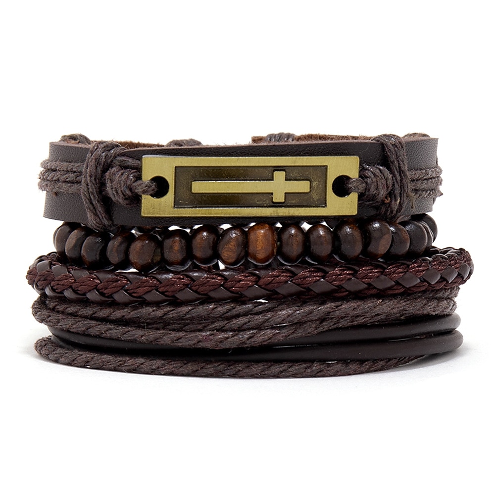 set di combinazioni di braccialetti intrecciati da uomo accessori in lega gioielli fai da te del 2025 a $15.99 –P6