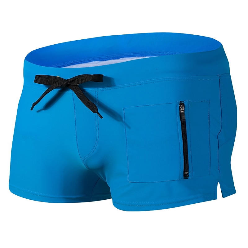 Men's Swimwear Swim Shorts Swim Trunks Drawstring Zipper Pocket Plain Breathable Soft Outdoor Casual Daily Hawaiian Stylish Black White Micro-elastic 2026 - $21.99 –P5