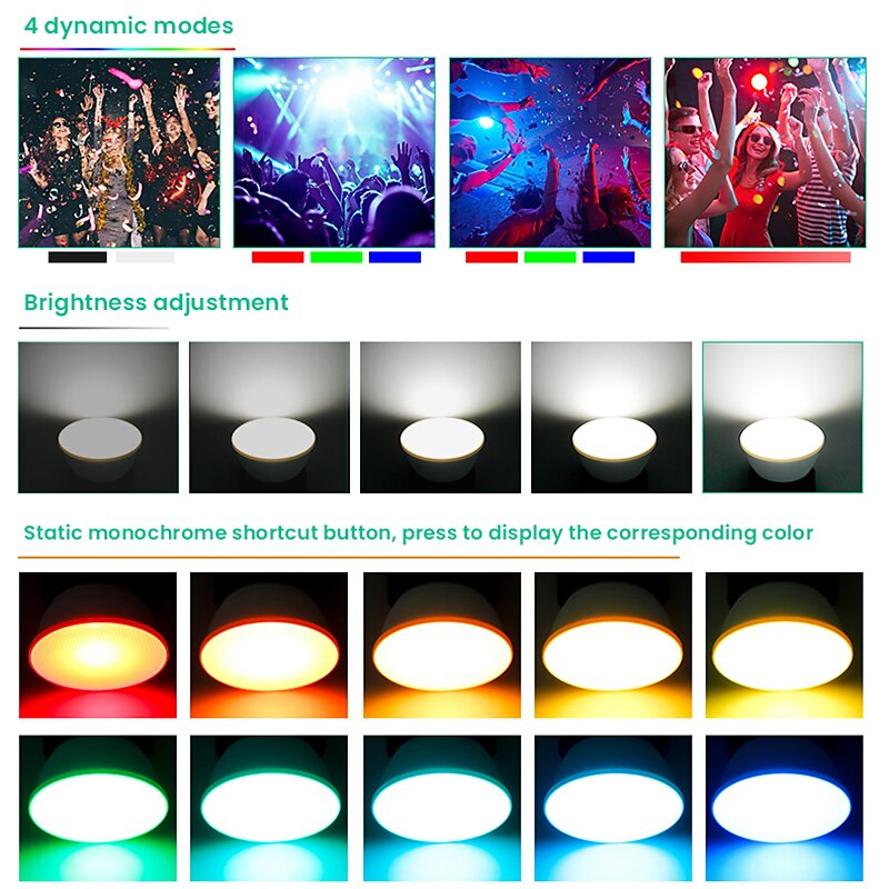 LED Light Cup RGB Remote Control 16-Color Magic Spot Light GU10 Interior Decoration Light E27 Bar Festival Atmosphere 2025 - $13.99 –P8