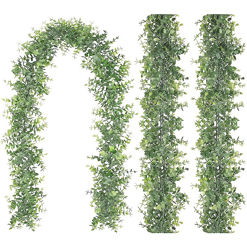 1PC artificial green plant artificial eucalyptus wreath vine 1.8m ins eucalyptus wall hanging simulation plant vine Wedding Decoration 2025 - $13.99 –P3
