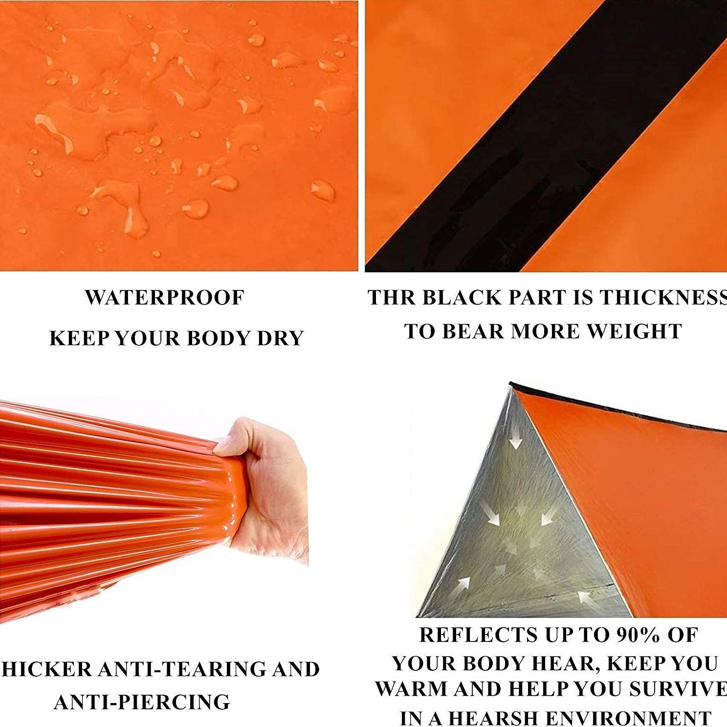 First Aid Tent, Portable Outdoor Emergency Shelter, Waterproof, Windproof And Warm Mylar Emergency Blanket For 2 People, Outdoor Camping Accessories 2025 - $10.99 –P7