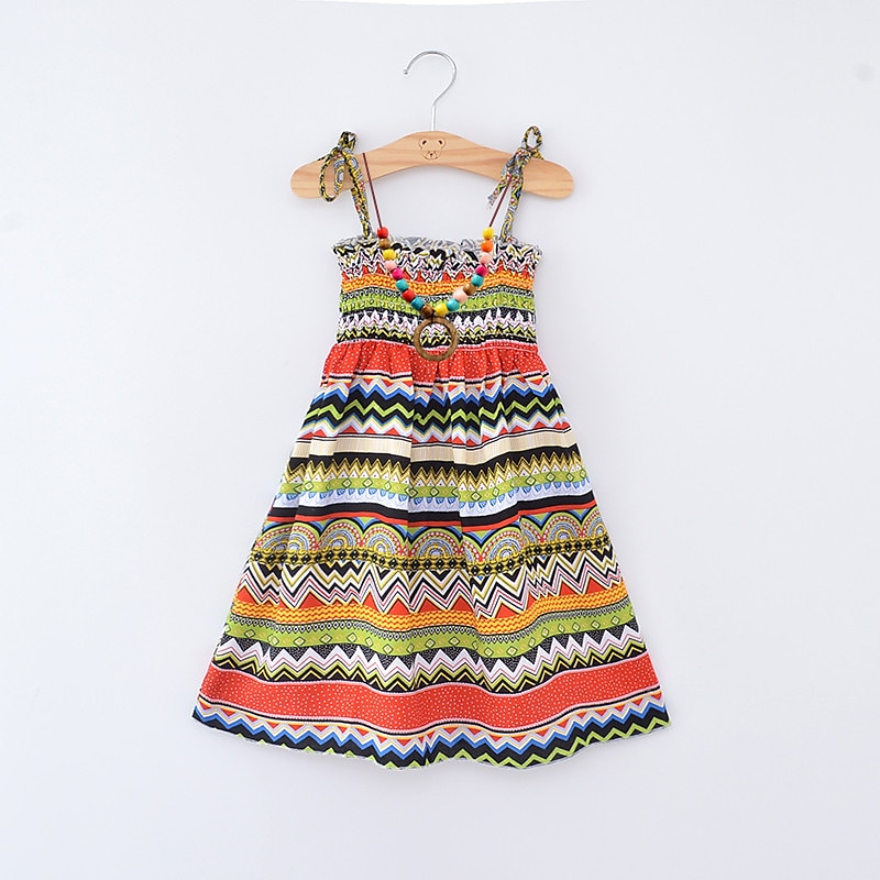 Copii Fete Rochie Floral Animal Desene Animate Fără manșon Casual Activ Zilnic Bumbac Lungime Genunchi Rochie florala Rochie de vară Vară Primăvară 4 ani + 8601 Rainbow Bar 8602 portocaliu 8602 mov 2025 - $14.49 -P8