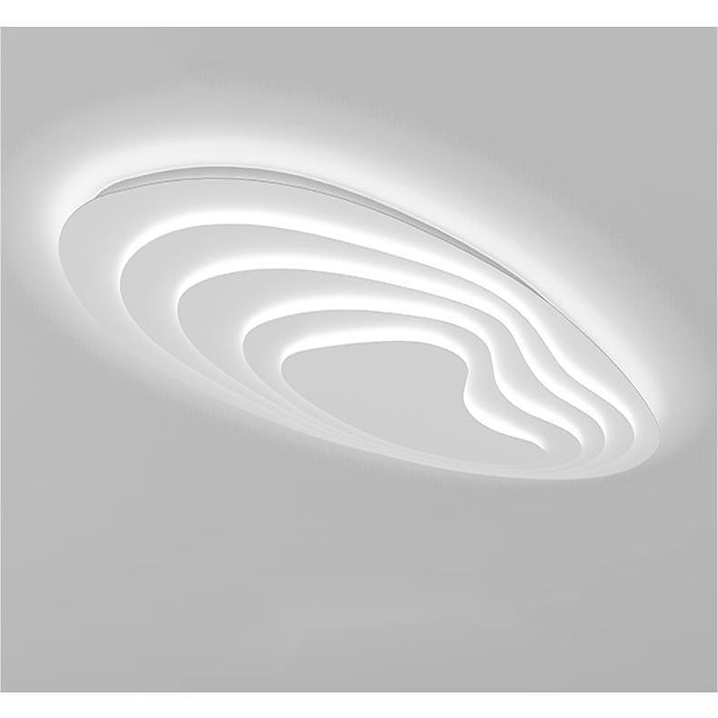 moderne taklampe som kan dimmes med fjernkontroll 56 cm innfelt taklampe akryl lampeskjerm lysekrone soverom stue 2025 - $230.29 –P18