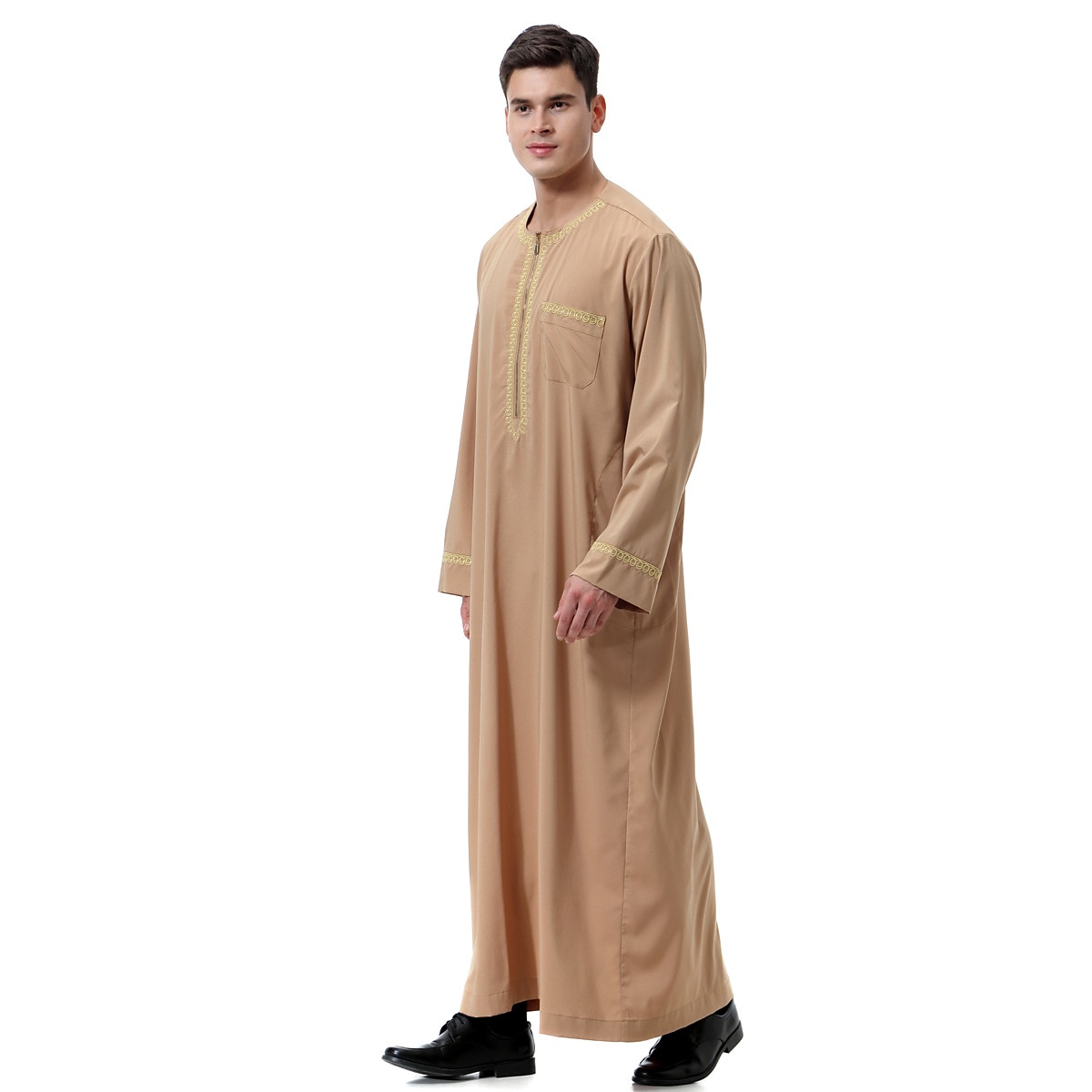رجالي رداء - روب ثوب / جبة ديني سعودي عربي العربية مسلم رمضان بالغين / قمصان الرضعثوب الراقص 2025 - $48.99 –P13