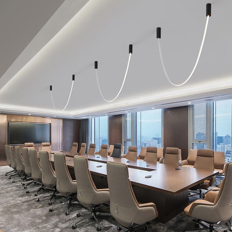 led pendel 2/3/4m liner design 1-lys 4000lm minimalistisk design pendel for spisestue, soverom, stue 2025 - $229.99 –P1