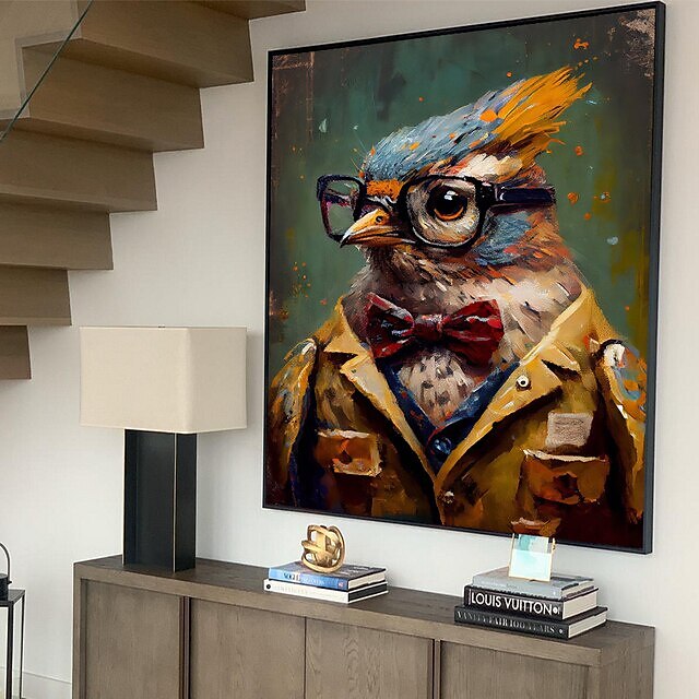 1st punkrock kattporträtt oljemålning väggkonst original konsttryck felino anmail mpressionist heminredning djurhus husdjursdekor 2025 - $18.49 –P6