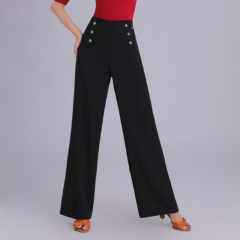 Dans Latin Dans de Societate Pantaloni Culoare Pură Despicare Pentru femei Performanță Antrenament Înalt Spandex 2026 - $42.99 –P1