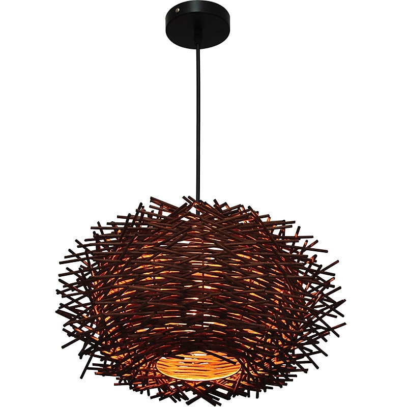 led pendnat lys bambus lanterne design lysekrone retro 30cm lysekrone takbelysning gjelder for stue soverom restaurant kafé bar restaurant klubb 2025 - $135.99 –P6