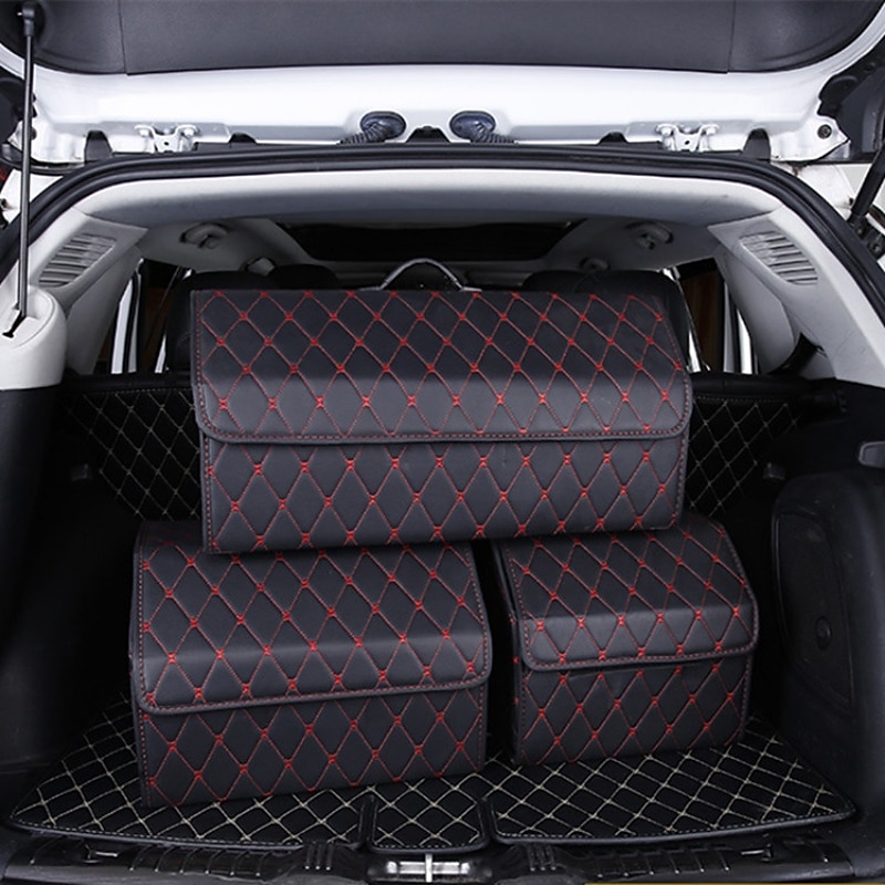 Car Trunk Organizer Box Large Capacity Auto Multiuse Tools Storage Bag Stowing Tidying Leather Folding For Emergency Storage Box 2025 - $24.99 –P2