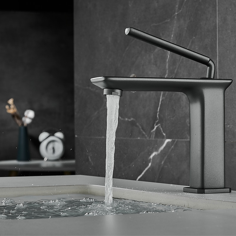 Basin Sink Mixer Faucet Brass, Tall/Short Bathroom Tap Single Handle One Hole Deck Mounted with Cold Hot Hose Bath Taps Vessel Water Tap 2026 - $173.99 –P17