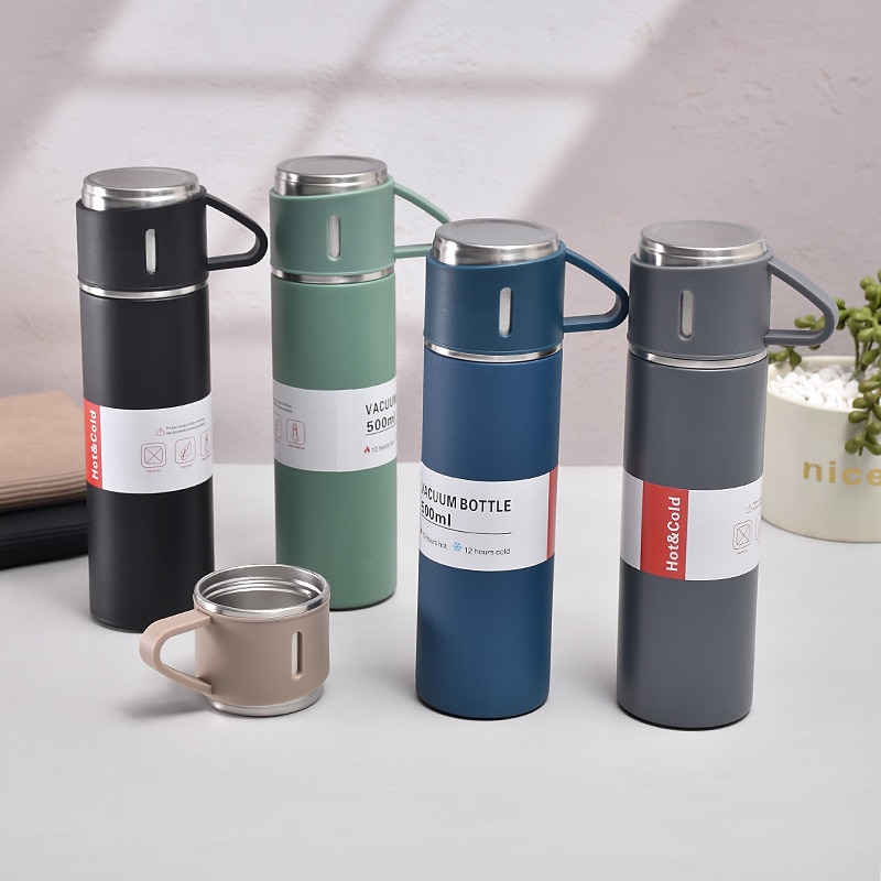 Conjunto de presente de caneca térmica de aço inoxidável de 1 peça, caneca de chá de aço inoxidável, copo de água de parede dupla de aço inoxidável para carro de 2025 por $13.99 –P7