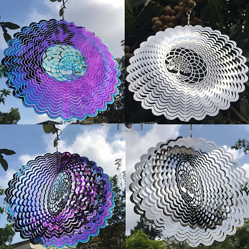 1pc 3d hangende wind spinner buiten decor voor 3d tuin windgong metalen yard spinners 3d roestvrij stalen spinner geschenken levensboom 3d spinner met 360° roterende haak 2025 - $35.99 –P4