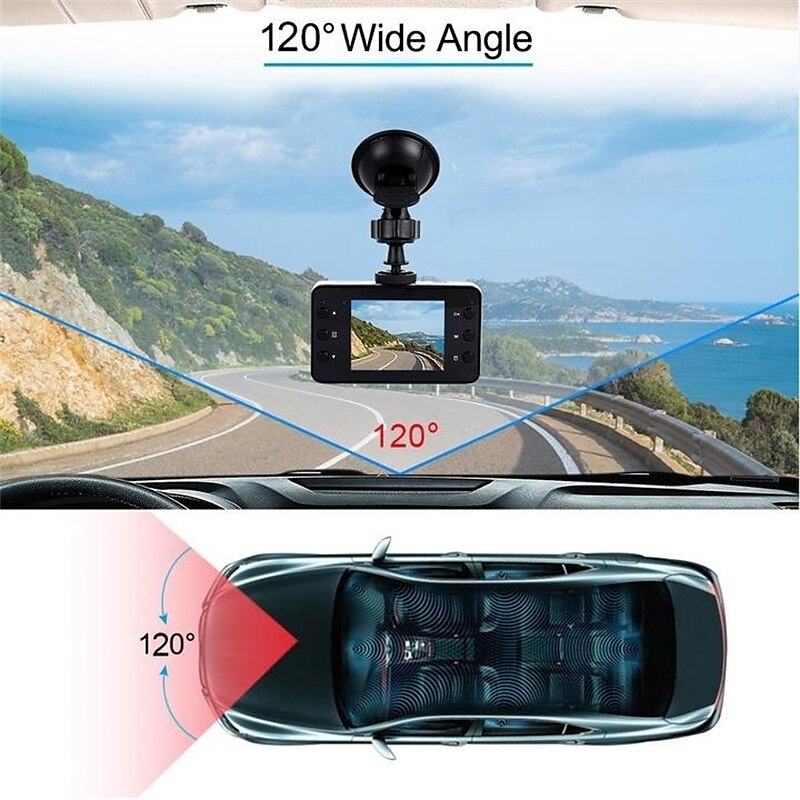 K6000 1080p Новый дизайн / Full HD Автомобильный видеорегистратор 120° Широкий угол 2.4 дюймовый IPS Капюшон с Ночное видение / Циклическая запись / Баланс белого Автомобильный рекордер 2025 - $36.99 –P6