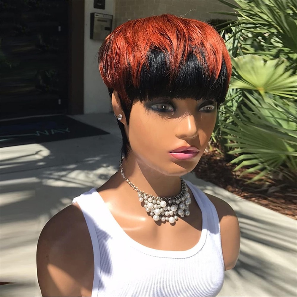 parrucca pixie cut per donne nere capelli umani vergini al 100% nessuno parrucche a strati frontali in pizzo con frangia capelli umani veri brasiliani parrucche pixie corte per donne nere uso del 2025 a $23.99 –P6