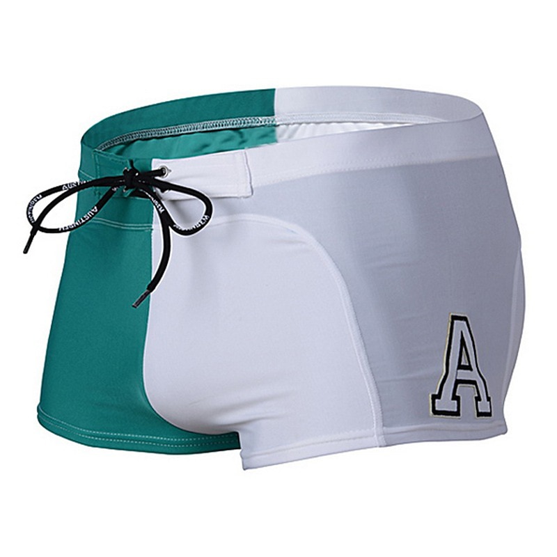 Men's Swimwear Swim Shorts Swim Trunks Print Patchwork Letter Breathable Soft Outdoor Casual Daily Hawaiian Stylish White Royal Blue Micro-elastic 2025 - $11.49 –P7